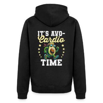 It's Avo-Cardio Time Gym Vegan Avocardio Avocado - Unisex Premium Organic Zip Hoodie - black - Back - Nico (187cm)