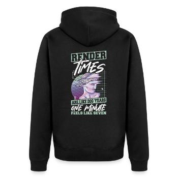3D Animation 3D Artist Animate 3D Animation Video - Unisex Premium Organic Zip Hoodie - black - Back - Nico (187cm)