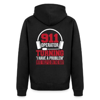 Répartiteur de la sécurité publique du service d'incendie en premier - Veste à capuche bio Premium Unisexe - noir - Dos - Nico (187cm)