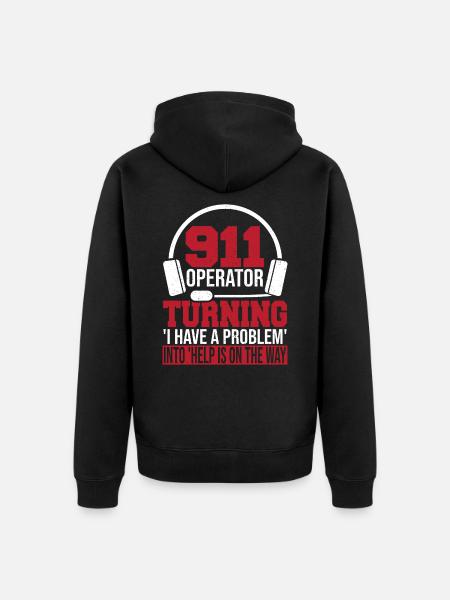 Feuerwehr Öffentliche Sicherheit Dispatcher First - Unisex Premium Bio Zip Hoodie - Schwarz