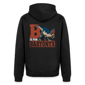 Dinosaur Prehistoric Dino Predator Baryonyx Shirt - Unisex Premium Organic Zip Hoodie - black - Back - Nico (187cm)