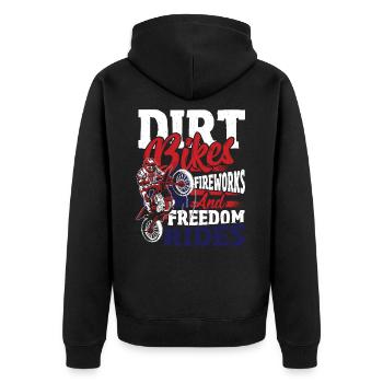 Dirt Bike Drapeau américain Motocross Biker 4ème - Veste à capuche bio Premium Unisexe - noir - Dos - Nico (187cm)
