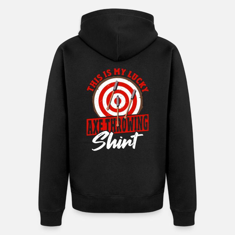 Axt Axt-Werfer Axt-Werfer-Liebhaber - Unisex Premium Bio Zip Hoodie - Schwarz