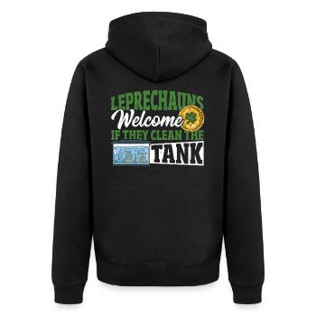Aquarist Fischsammler Fischhaltung St. Patricks - Unisex Premium Bio Zip Hoodie - Schwarz - Hinten - Nico (187cm)