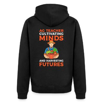 Agriculture Teacher Farm Agriculture Teacher Must - Unisex Premium Organic Zip Hoodie - black - Back - Nico (187cm)