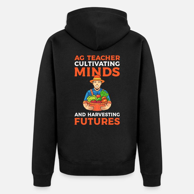 Landwirtschaftslehrer Bauernhof - Unisex Premium Bio Zip Hoodie - Schwarz
