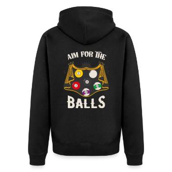 Lustiger Billard Poolspieler Snooker Spruch - Unisex Premium Bio Zip Hoodie - Schwarz - Hinten - Nico (187cm)
