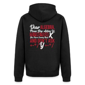 Zahlen Mathelehrer Graph Liebe Algebra Bitte hör - Unisex Premium Bio Zip Hoodie - Schwarz - Hinten - Nico (187cm)
