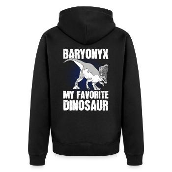 Prehistoric Dinosaur Dinosaurier - Unisex Premium Organic Zip Hoodie - black - Back - Nico (187cm)
