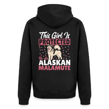 Chien de traîneau Propriétaire de chien Malamute d’Alaska - Veste à capuche bio Premium Unisexe - noir - Dos - Nico (187cm)