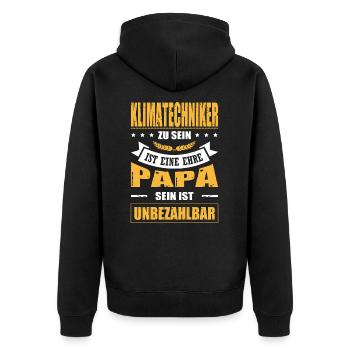Klimatechniker Zu Sein Eine Ehre Papa Geschenk - Unisex Premium Bio Zip Hoodie - Schwarz - Hinten - Nico (187cm)