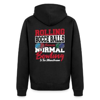 Bowling Sports Boccia - Veste à capuche bio Premium Unisexe - noir - Dos - Nico (187cm)