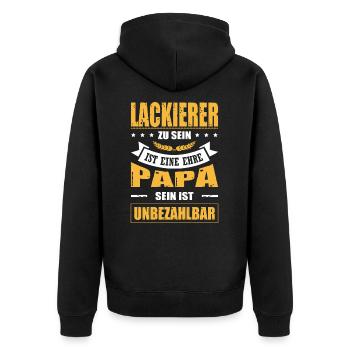 Lackierer Zu Sein Eine Ehre Papa Sein Unbezahlbar - Unisex Premium Bio Zip Hoodie - Schwarz - Hinten - Nico (187cm)