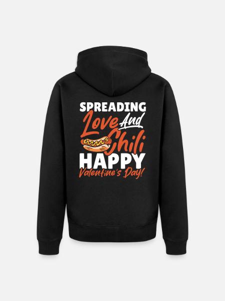 Valentine’s Day Valentine’s Chili Dog - Unisex Premium Organic Zip Hoodie - black