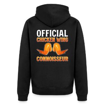 Chicken-Wings Fast Food BBQ Chef Chicken Wing - Unisex Premium Organic Zip Hoodie - black - Back - Nico (187cm)