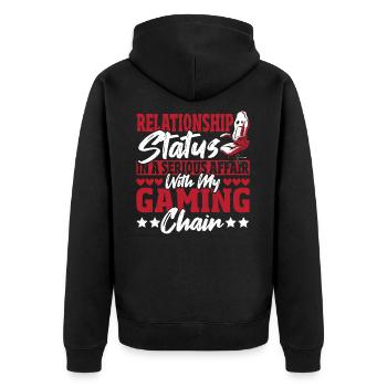 Gamer-Geschenke für Teenager-Jungen Videospiele - Unisex Premium Bio Zip Hoodie - Schwarz - Hinten - Nico (187cm)