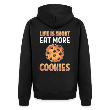 Bäckerei Plätzchen Kostüm Chocolate Chip Lovers - Unisex Premium Bio Zip Hoodie - Schwarz - Hinten - Nico (187cm)