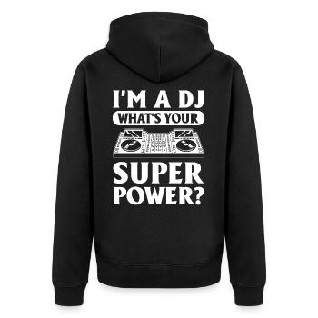 Beatmaker House Music Dj Relax the DJ Is Here - Unisex Premium Bio Zip Hoodie - Schwarz - Hinten - Nico (187cm)