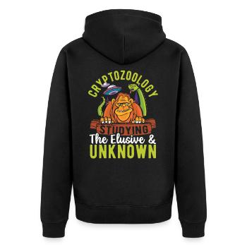 Pseudoscience cryptique et sous-culture - Veste à capuche bio Premium Unisexe - noir - Dos - Nico (187cm)