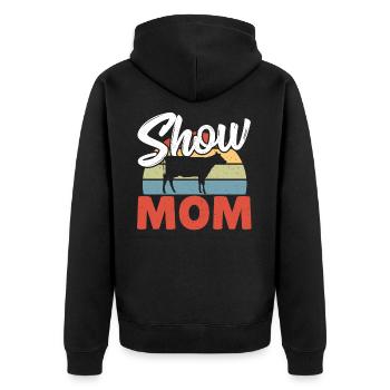 Show Cow Steer Cattle Show Cattle Show Mom Cattle - Unisex Premium Organic Zip Hoodie - black - Back - Nico (187cm)