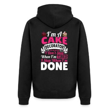 Cupcakes Bäckerei Inhaberin Konditorin - Unisex Premium Bio Zip Hoodie - Schwarz - Hinten - Nico (187cm)