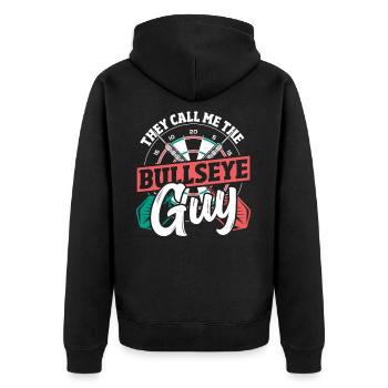 Throwing Sport Dart Player Dart-Throwing - Unisex Premium Organic Zip Hoodie - black - Back - Nico (187cm)