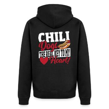 Les chiens au chili adorent le chien au chili de la Saint-Valentin - Veste à capuche bio Premium Unisexe - noir - Dos - Nico (187cm)