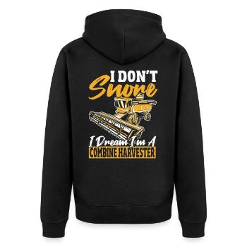 Mähdrescher Dreschen Ernte Mähdrescher Fahrerhemd - Unisex Premium Bio Zip Hoodie - Schwarz - Hinten - Nico (187cm)