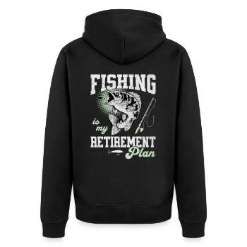 Fishing Is My Retirement Plan Sportfischer Angler - Unisex Premium Organic Zip Hoodie - black - Back - Nico (187cm)