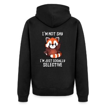 Mignon panda roux Social Selective Ironie - Veste à capuche bio Premium Unisexe - noir - Dos - Nico (187cm)