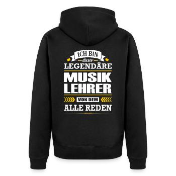 Ich Bin Dieser Legendäre Musiklehrer Lehrer - Unisex Premium Bio Zip Hoodie - Schwarz - Hinten - Nico (187cm)