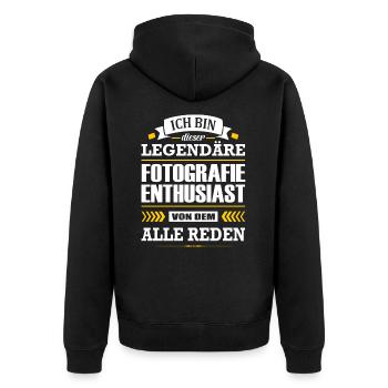 Dieser Legendäre Fotografie Enthusiast Fotograf - Unisex Premium Bio Zip Hoodie - Schwarz - Hinten - Nico (187cm)