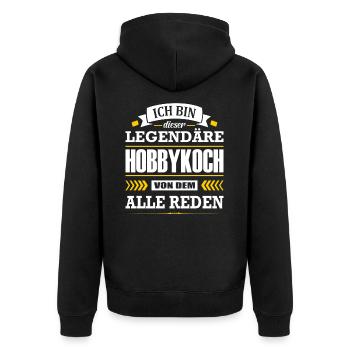 Dieser Legendäre Hobbykoch Von Dem Alle Reden - Unisex Premium Bio Zip Hoodie - Schwarz - Hinten - Nico (187cm)