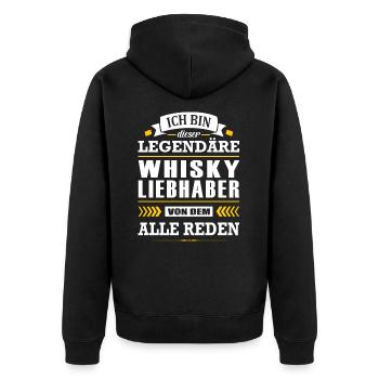 Ich Bin Dieser Legendäre Whiskyliebhaber Whisky - Unisex Premium Bio Zip Hoodie - Schwarz - Hinten - Nico (187cm)