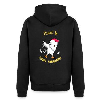 Amateur de poulet Éleveur de volaille Drôle de dicton - Veste à capuche bio Premium Unisexe - noir - Dos - Nico (187cm)
