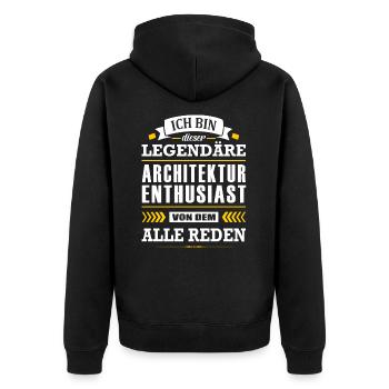 Dieser Legendäre Architektur Enthusiast Architekt - Unisex Premium Bio Zip Hoodie - Schwarz - Hinten - Nico (187cm)