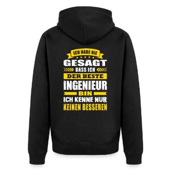 Ich Habe Nie Gesagt Der Beste Ingenieur Meister - Unisex Premium Bio Zip Hoodie - Schwarz - Hinten - Nico (187cm)