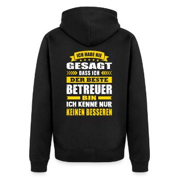 Ich Habe Nie Gesagt Der Beste Betreuer Pflege - Unisex Premium Bio Zip Hoodie - Schwarz - Hinten - Nico (187cm)