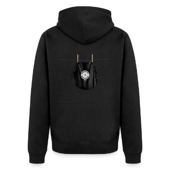 Disque vinyl - Veste à capuche bio Premium Unisexe - noir - Dos - Nico (187cm)
