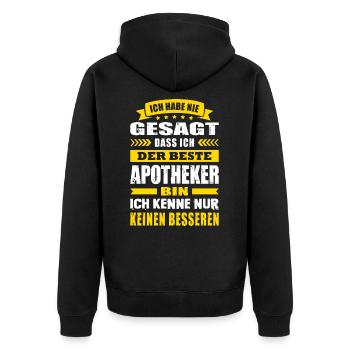 Ich Habe Nie Gesagt Ich Der Beste Apotheker - Unisex Premium Bio Zip Hoodie - Schwarz - Hinten - Nico (187cm)