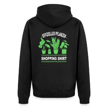 Zimmerpflanzen Offizielles Pflanzen Shopping - Unisex Premium Bio Zip Hoodie - Schwarz - Hinten - Nico (187cm)