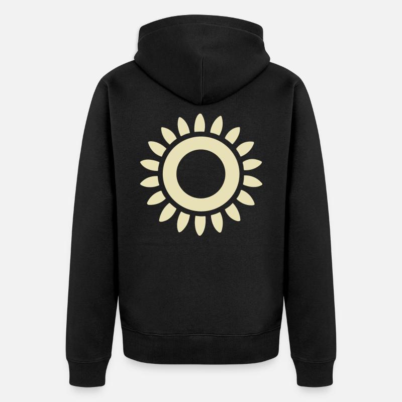 Abstrait Soleil Soleil Art abstrait - Veste à capuche bio Premium Unisexe - noir