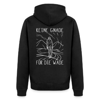 Keine Gnade Für Die Wade Rennrad Radfahrer Fahrrad - Unisex Premium Bio Zip Hoodie - Schwarz - Hinten - Nico (187cm)