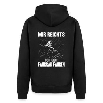 Mir Reichts Ich Geh Fahrrad Fahren Mountainbike - Unisex Premium Bio Zip Hoodie - Schwarz - Hinten - Nico (187cm)