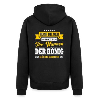 Reicht Mir Mein Werkzeug Kfzler Auto Schrauber - Unisex Premium Bio Zip Hoodie - Schwarz - Hinten - Nico (187cm)