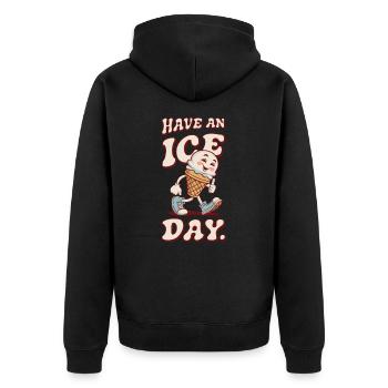 Have a nice day - Unisex Premium Organic Zip Hoodie - black - Back - Nico (187cm)