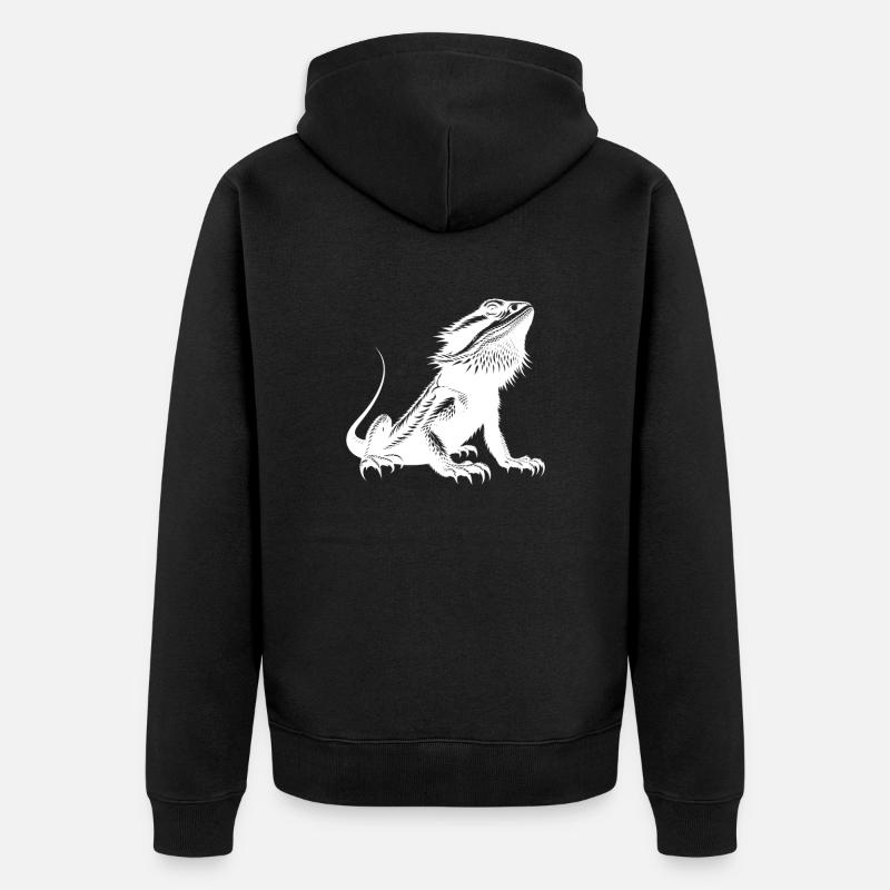 J’adore les dragons barbus - Veste à capuche bio Premium Unisexe - noir