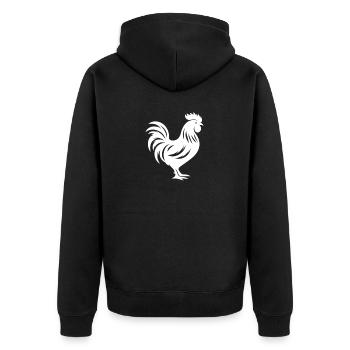 I like chickens - Unisex Premium Organic Zip Hoodie - black - Back - Nico (187cm)
