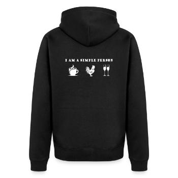 I like chickens, wine and coffee - Unisex Premium Organic Zip Hoodie - black - Back - Nico (187cm)
