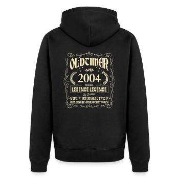 Oldtimer 2004 Geburtstag Lebende Legende Vintage - Unisex Premium Bio Zip Hoodie - Schwarz - Hinten - Nico (187cm)